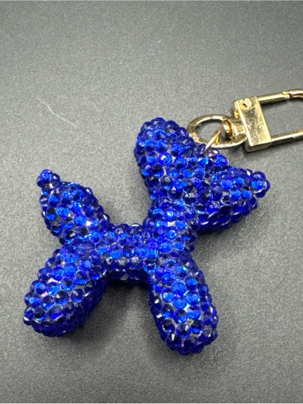 Blue Crystal Balloon Dog Bag Charm/Keychain